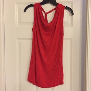 Cabi red cowlneck shirt